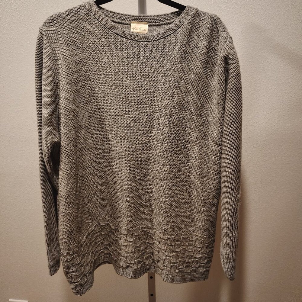 Bobbie Brooks Gray Textured Crewneck Sweater